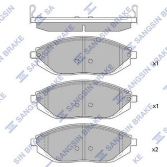 Колодки гальмівні Spark (09-) перед (к-т 4 шт) HI-Q - (96682858, 04465B5070) Hi-Q (SANGSIN) SP1392