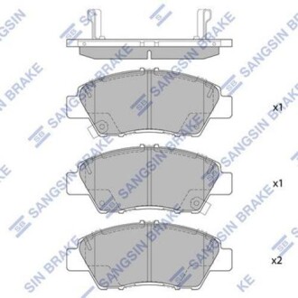 Колодки передние - (06450S5AE50, 06450S5AG00, 06450S5AJ00) Hi-Q (SANGSIN) SP1463