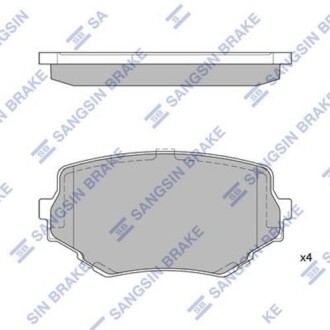 Колодки передние - (5520084A00, 5520065D21, 5520067D00) Hi-Q (SANGSIN) SP1535