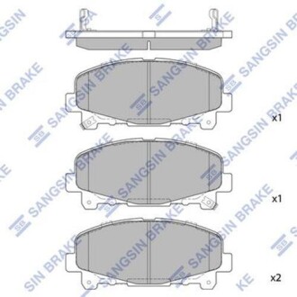 Колодки передние - (45022TL0G50, 45022TL0G51) Hi-Q (SANGSIN) SP1606