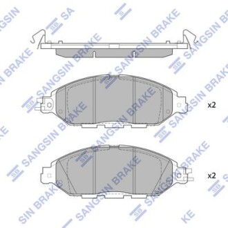 Комплект гальмівних накладок, дискове гальмо - Hi-Q (SANGSIN) SP1713