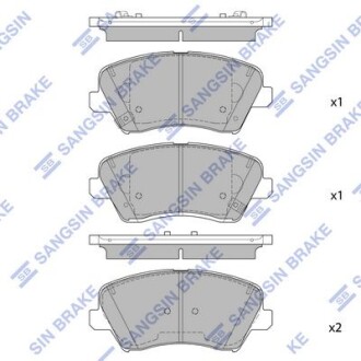 Колодка гальм. диск. HYUNDAI i30 CW (GD) 12-; KIA K3 16 - передн. (SANGSIN) - Hi-Q (SANGSIN) SP1842