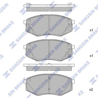 Колодка гальм. диск. KIA NEW K5 15" (JF) 15 передня (SANGSIN) - Hi-Q (SANGSIN) SP1847