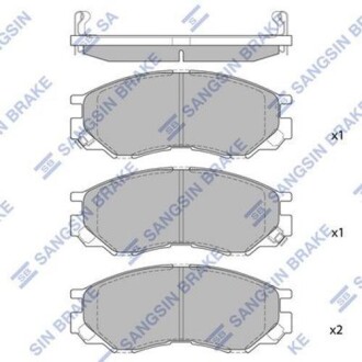 Колодка гальм. диск. MITSUBISHI L200, L300, L400, SPACE GEAR 2.0I-2.5TD 94 - передн. (SANGSIN - (mn102609, mz690338, mr389547) Hi-Q (SANGSIN) SP2011