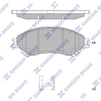 Тормозные колодки дисковые передние - Hi-Q (SANGSIN) SP4212