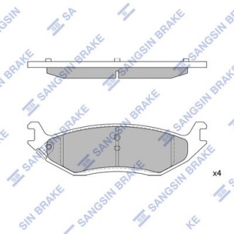 Комплект гальмівних накладок, дискове гальмо - Hi-Q (SANGSIN) SP4320