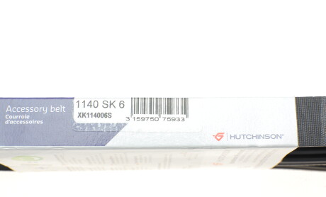 Фото 6 - Ремень приводной HUTCHINSON 1140 SK 6 (1140SK6)