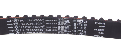 Фото 3 - Ремінь ГРМ HUTCHINSON 136HTDP25