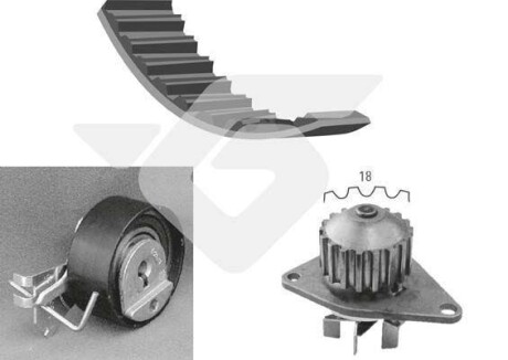 Водяной насос + комплект зубчатого ремня - HUTCHINSON KH 171WP48