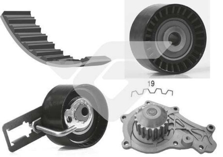 Комплект ГРМ с помпой Citroen Berlingo (08-18), C-Elysee (12-), C3 (09-16) - HUTCHINSON KH450WP64