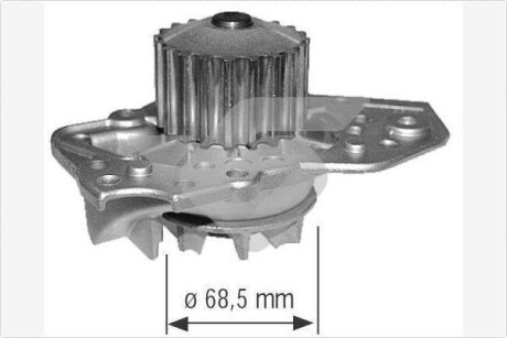 Насос водяной Peugeot 405, 309 1.9D (-95) - (120148, 120151, 120160) HUTCHINSON WP09