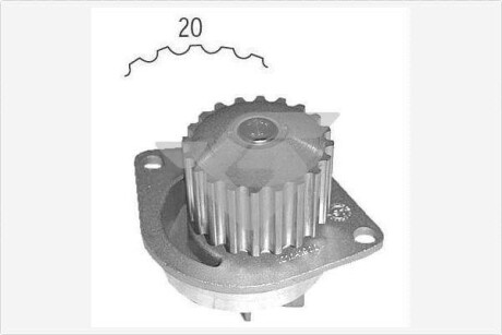 Насос водяной Citroen Xsara/Nissan Micra/Peugeot 205, 306, 309, 405 1.4; 1.5D; 1.6 (91-) - (1201000000, 1201E6) HUTCHINSON WP17