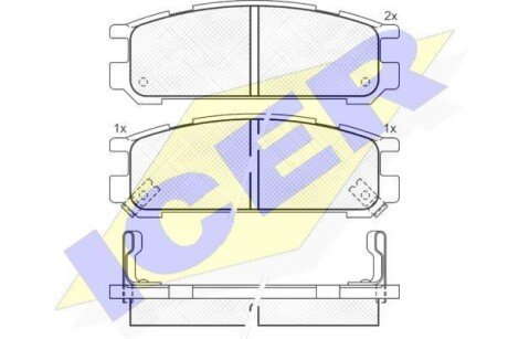 Колодки гальмівні (задні) Subaru Impreza/Legacy 89-03 - (26296AA061, 26296AA062, 26296AA080) ICER 181000