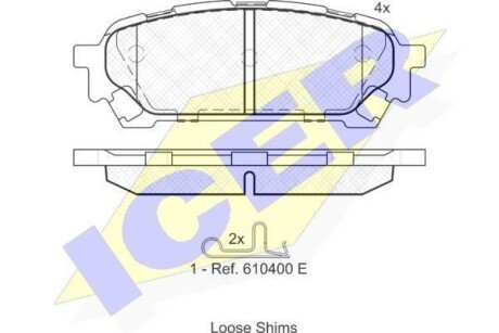 Колодки гальмівні (задні) Subaru Impreza 99-/Forester 02-12/Saab 9-2X 04-06 - (032006220, 26696FE050, 32006220) ICER 181737