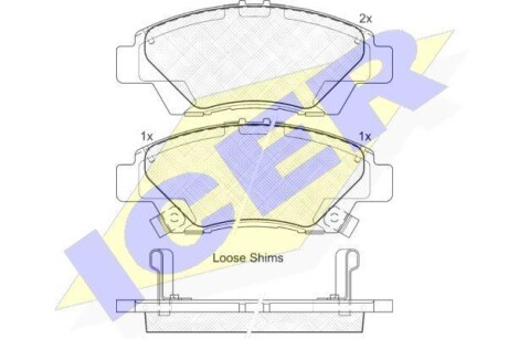 Колодки гальмівні (передні) Honda Jazz 01-/City/Freed 08-/Insight 09- - ((45022TARG00)) ICER 181906