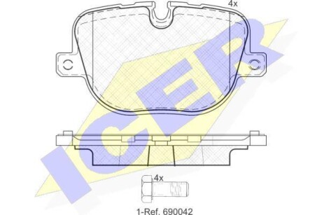 Колодки гальмівні (задні) Land Rover Range Rover III/IV/Sport I/II 09- - ((LR025739)) ICER 181952