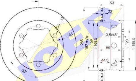 Тормозной диск - ICER 78BD0185-1