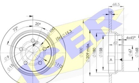 Диск гальмівний (задній) MB E-class (W211/W212/S211/S212) 02-17 (300x10) - ICER 78BD0413-2