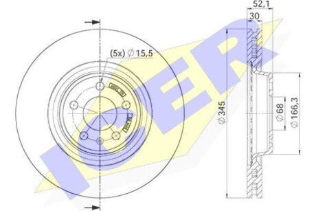 Фото товара Гальмівний диск ICER 78BD4150-2 : Купить на tto.com.ua