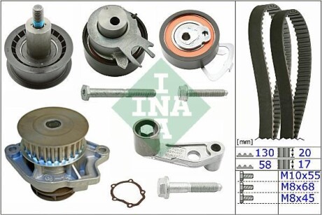 Водяной насос + комплект зубчатого ремня - INA 530 0360 30