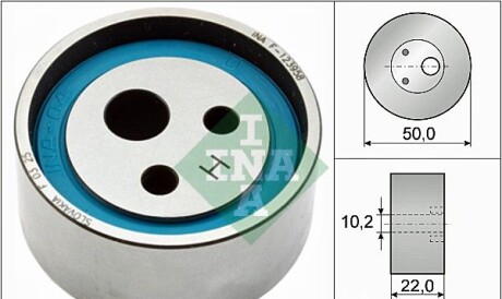 Натяжной ролик, ремень ГРМ - (1307700QAD, 7700736085) INA 531 0055 10 (фото 1)