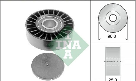 Направляющий ролик ремня генератора Volkswagen LT T4 2.5TDI (90х25) - INA 532 0169 10