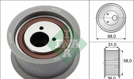 Направляющий ролик ремня ГРМ Audi A6 A8 3.7 4.2 94-05 Volkswagen Touareg 4.2 02-06 (58х36) - ((077109244D, 077109244E)) INA 532 0329 10 (фото 1)