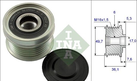 Механизм свободного хода генератора - INA 535 0134 10