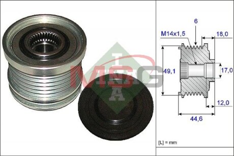 Шкив генератора FORD - (3M5T10300VC, 3M5T10300VD) INA 535018210