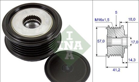 Фото 2 - Шкив генератора INA 535 0248 10 (535024810)