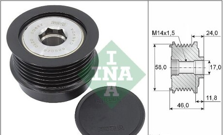 Фото 5 - Шків генератора INA 535 0355 10