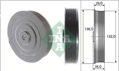 Фото 6 - Шкив коленвала / Демфер INA 544 0009 10 (544000910)