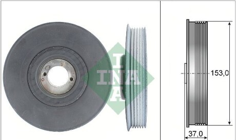 Ременный шкив, коленчатый вал - INA 544 0039 10