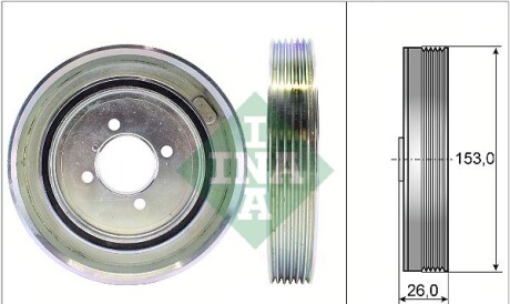 Ременный шкив, коленчатый вал - INA 544 0040 10