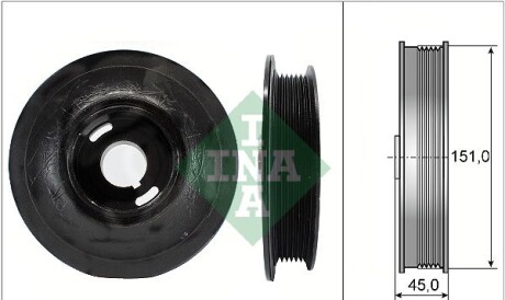 Ременный шкив, коленчатый вал - INA 544 0072 10