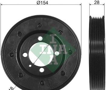 Ременный шкив, коленчатый вал - INA 544 0081 10