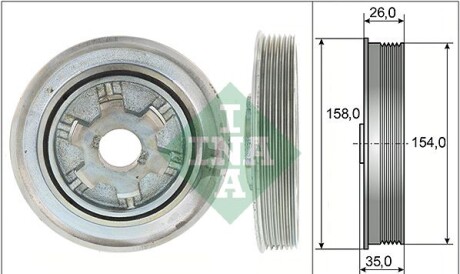 Шків колінчастого вала - (0515S7, 0515T9, 0515V3) INA 544 0112 10