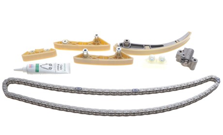 Комплект ланцюга ГРМ Ford Mondeo III 2.0 TDCi/Transit 2.4 DI 00-06 (ланцюг, башмак, натяжник) - ((1096496, XS7Q6K254AK)) INA 559 1814 20