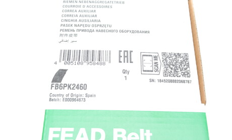 Фото 5 - Ремінь приводний INA FB 6PK2460 (FB6PK2460)