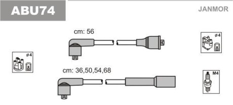 Комплект проводов зажигания - Janmor ABU74