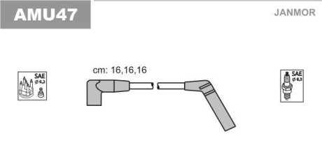 Комплект проводов зажигания - Janmor AMU47