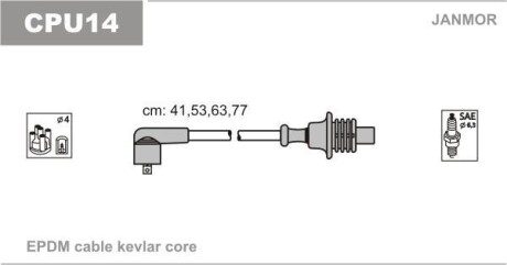 Комплект проводов зажигания - (1462110080, 5967L0, 5967L7) Janmor CPU14