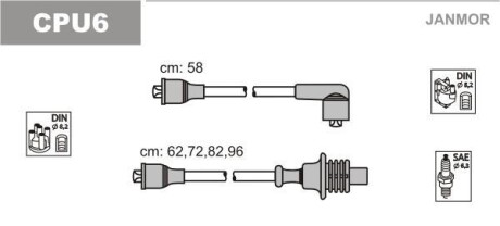 Комплект проводов зажигания - Janmor CPU6