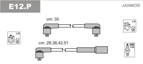Комплект проводов зажигания - (007901726S) Janmor E12.P (фото 1)