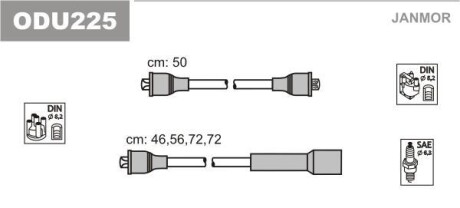 Комплект проводов зажигания - (1612429, 90113025) Janmor ODU225
