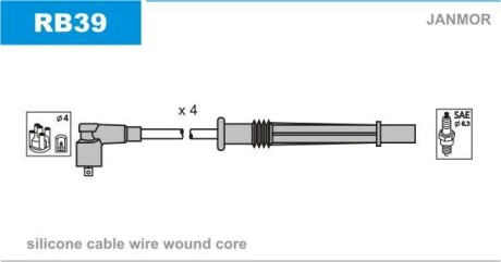 Комплект проводов зажигания - Janmor RB39