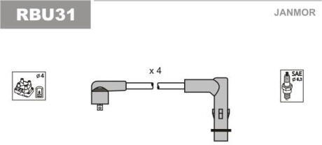 Комплект проводов зажигания - Janmor RBU31