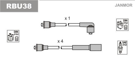 Комплект проводов зажигания - Janmor RBU38