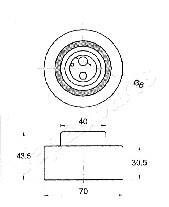 Фото 2 - Натяжний ролик ременя ГРМ JAPANPARTS BE-106 (BE106)