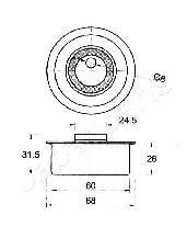 Фото 2 - Натяжний ролик ременя ГРМ JAPANPARTS BE-111 (BE111)